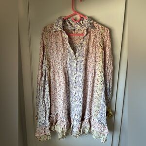 Free People Long Sleeve Button Up Blouse/Dress